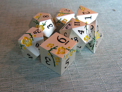 Plum Blossom Metal Dice Set