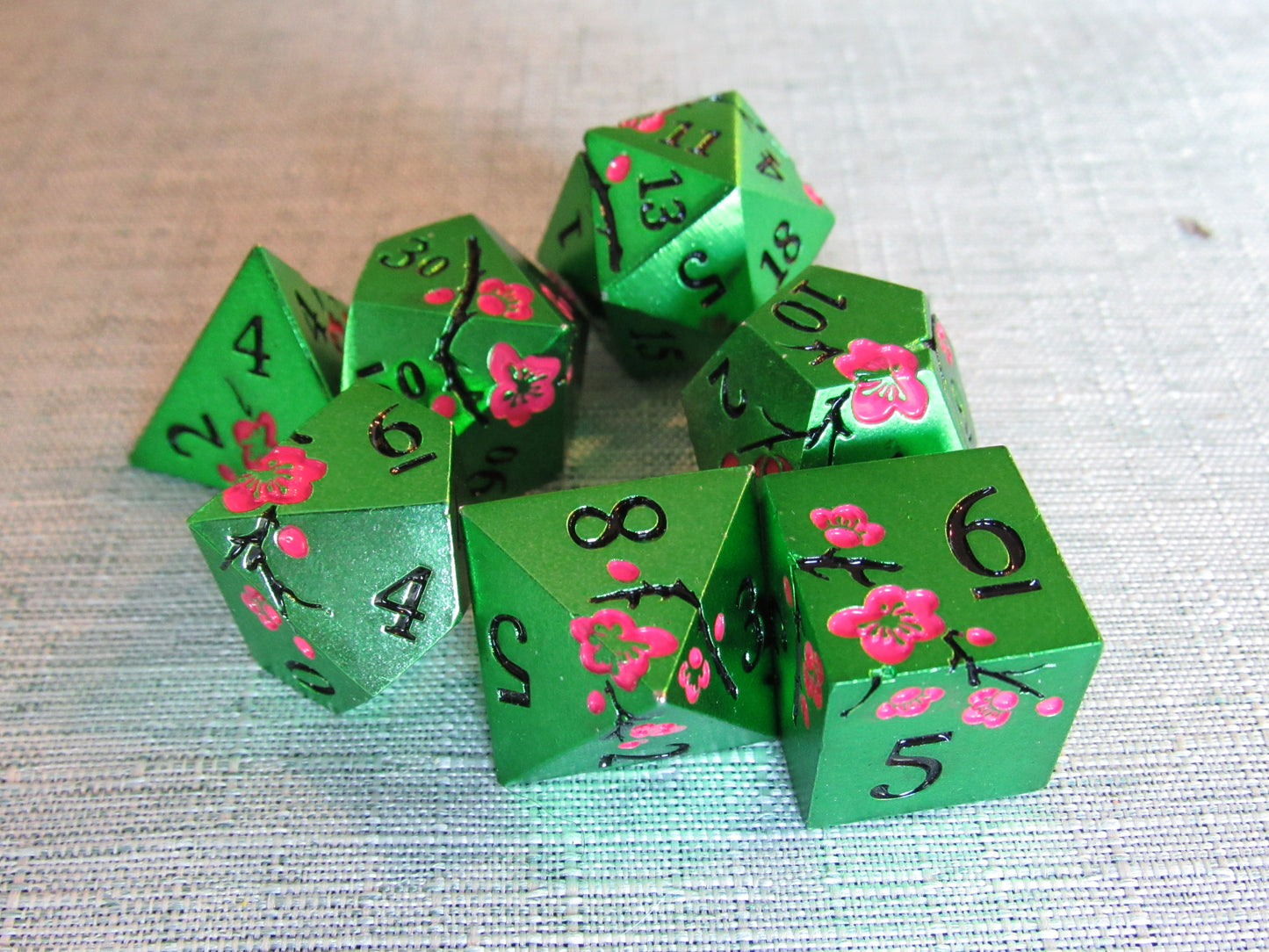 Plum Blossom Metal Dice Set