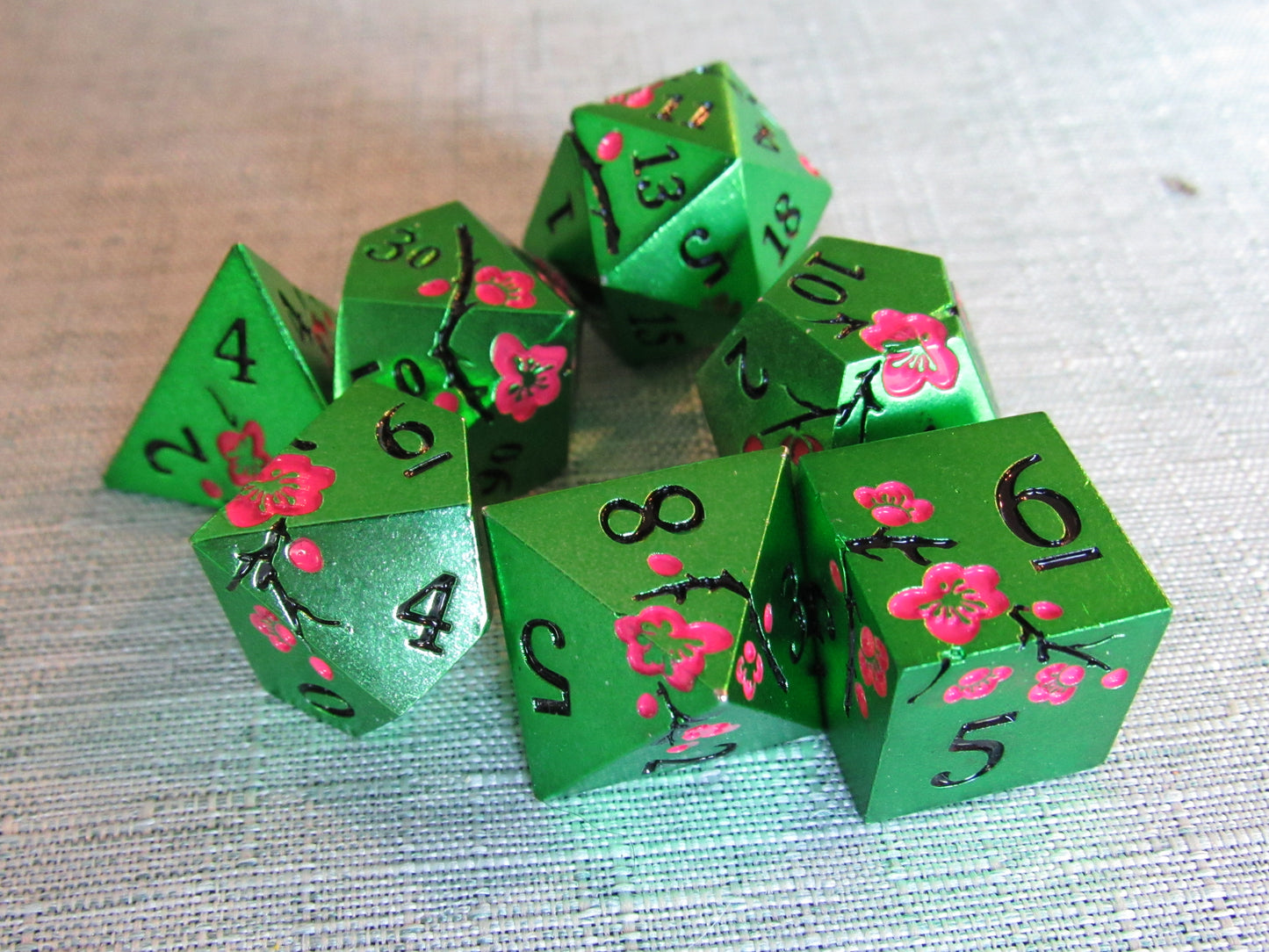 Plum Blossom Metal Dice Set