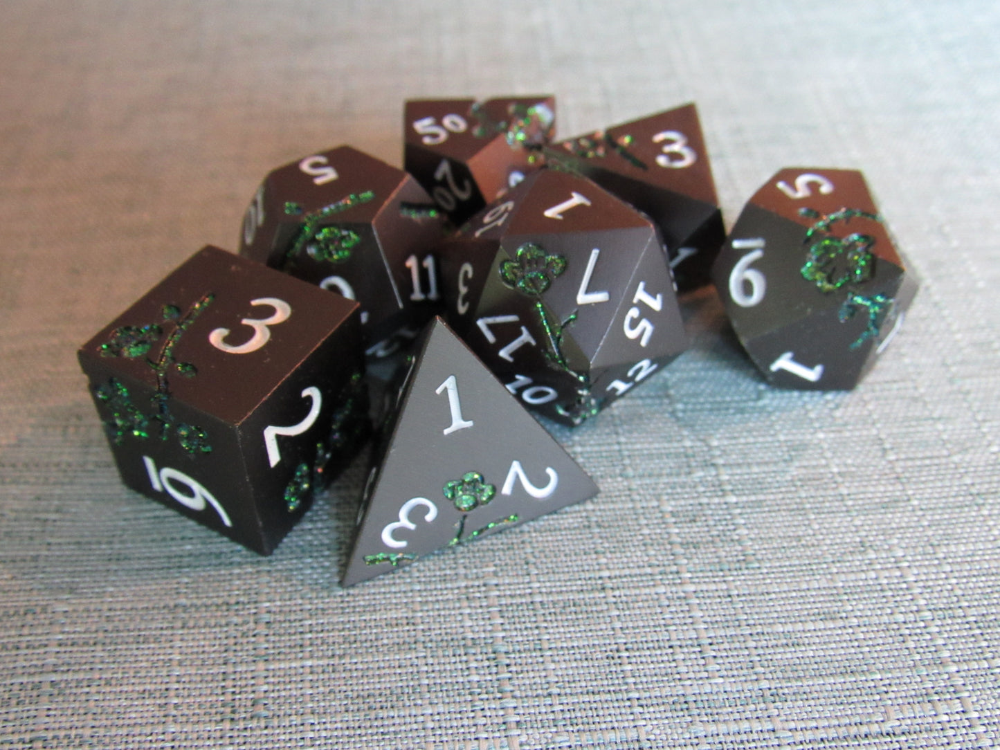 Plum Blossom Metal Dice Set