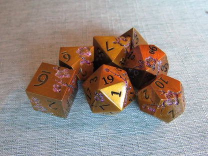 Plum Blossom Metal Dice Set