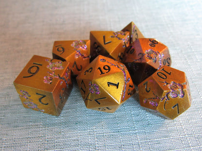 Plum Blossom Metal Dice Set