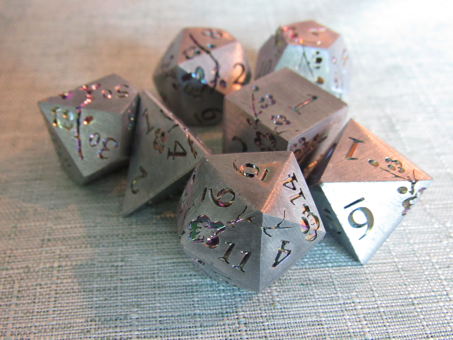 Plum Blossom Metal Dice Set
