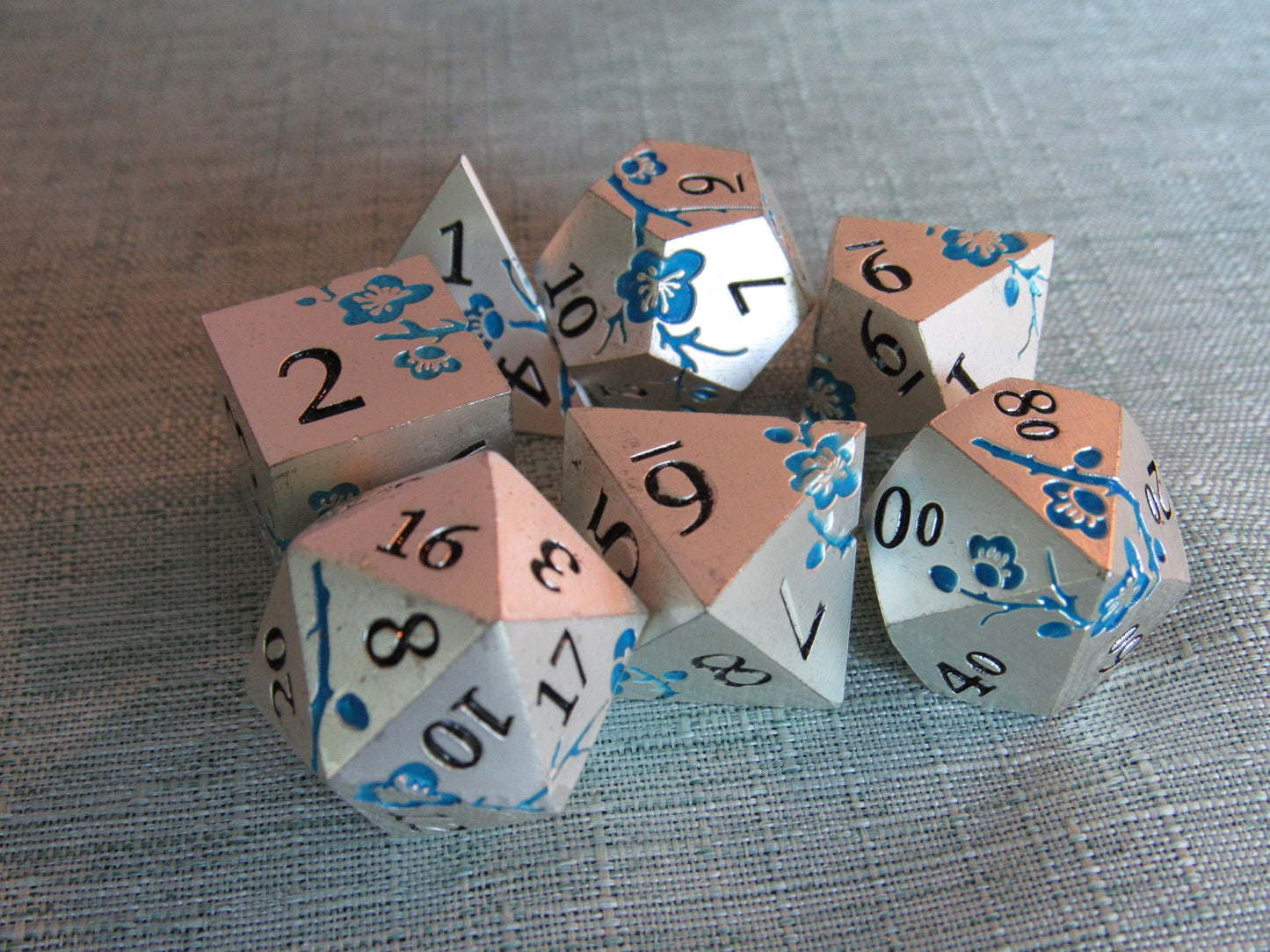 Plum Blossom Metal Dice Set