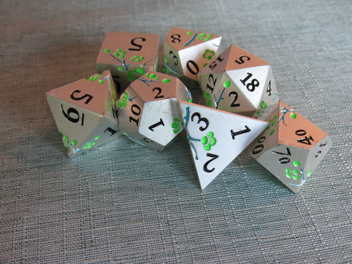 Plum Blossom Metal Dice Set