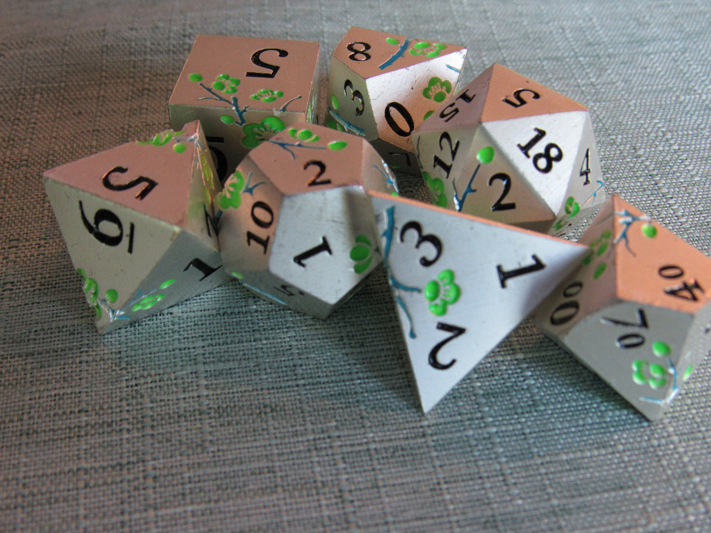 Plum Blossom Metal Dice Set
