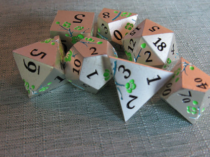 Plum Blossom Metal Dice Set