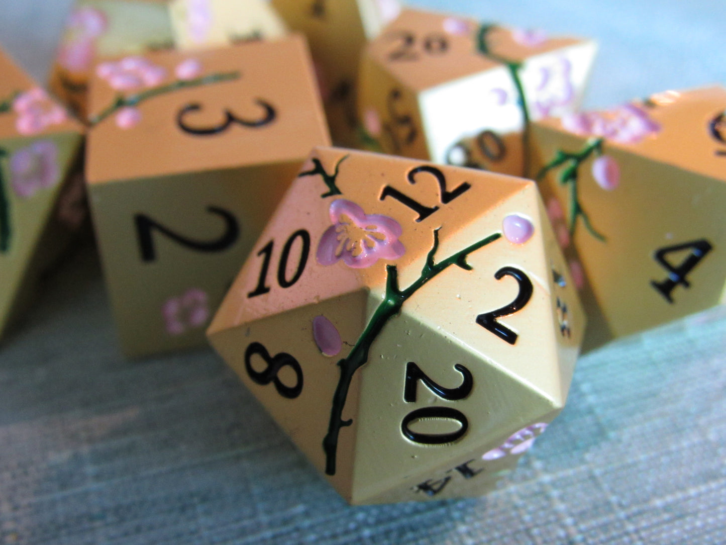 Plum Blossom Metal Dice Set