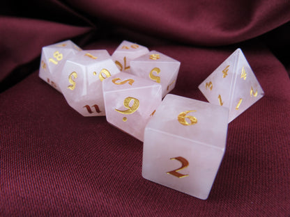 Rose Quartz Dice Set