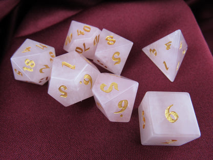 Rose Quartz Dice Set