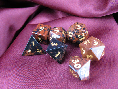Mahogany Obsidian Dice Set