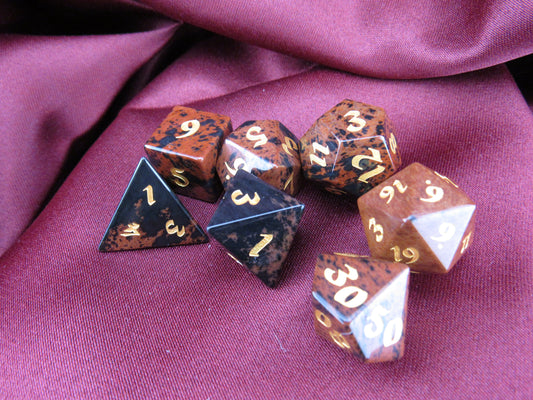 Mahogany Obsidian Dice Set
