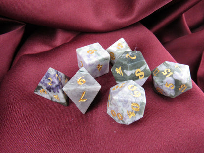 Tree Agate Dice Set