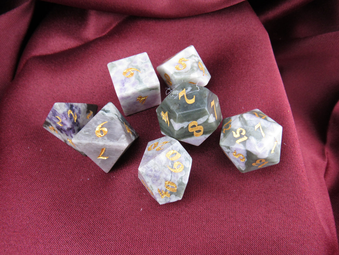 Tree Agate Dice Set