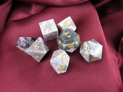 Tree Agate Dice Set