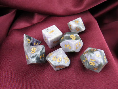 Tree Agate Dice Set