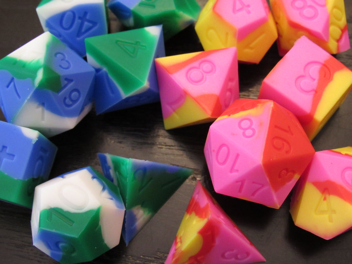 Triple Color Silicone Dice Set