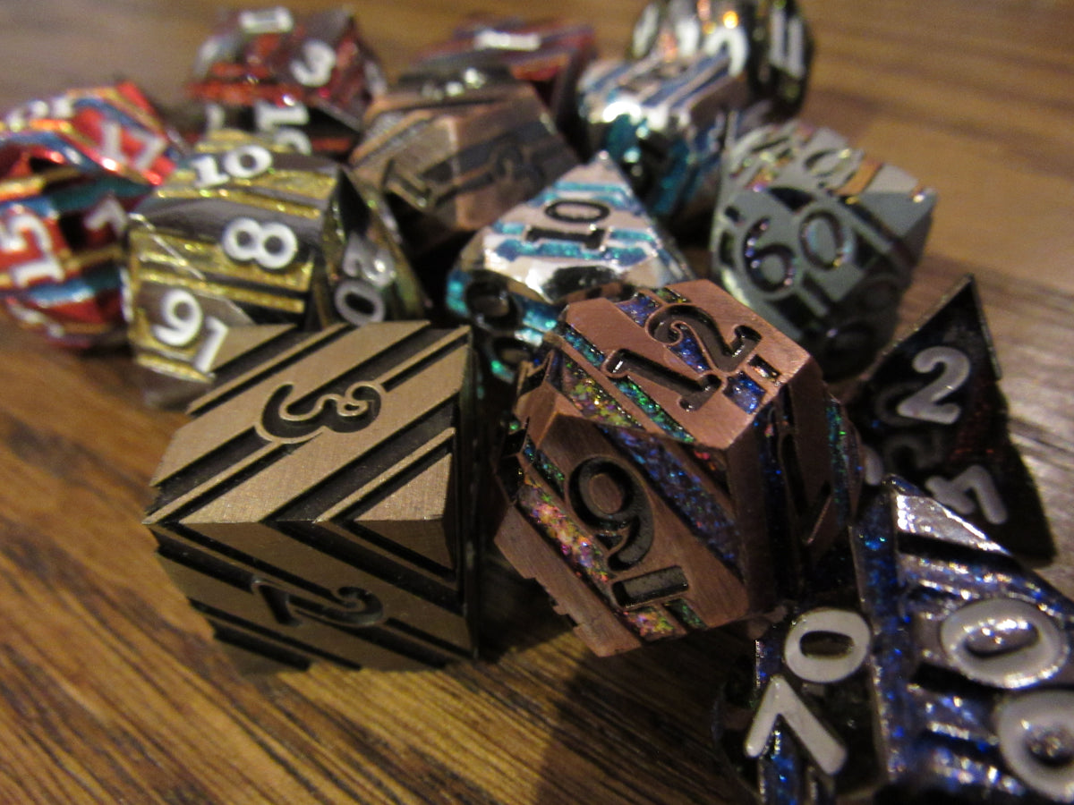 Striped Metal Dice Set