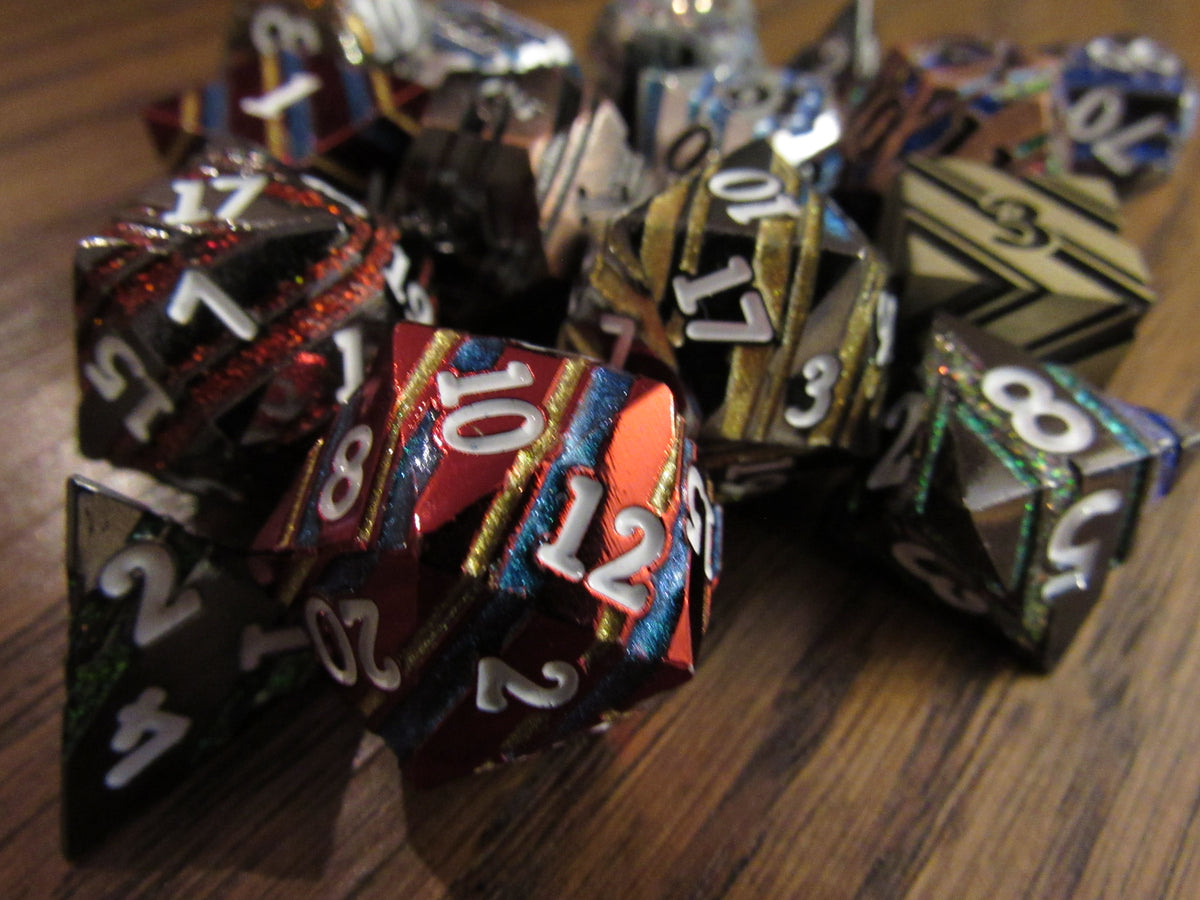Striped Metal Dice Set