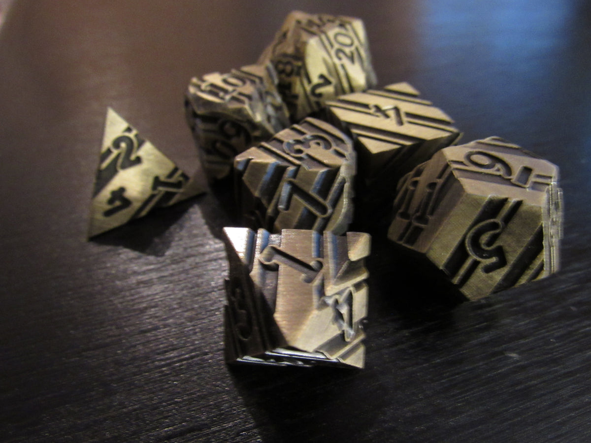 Striped Metal Dice Set