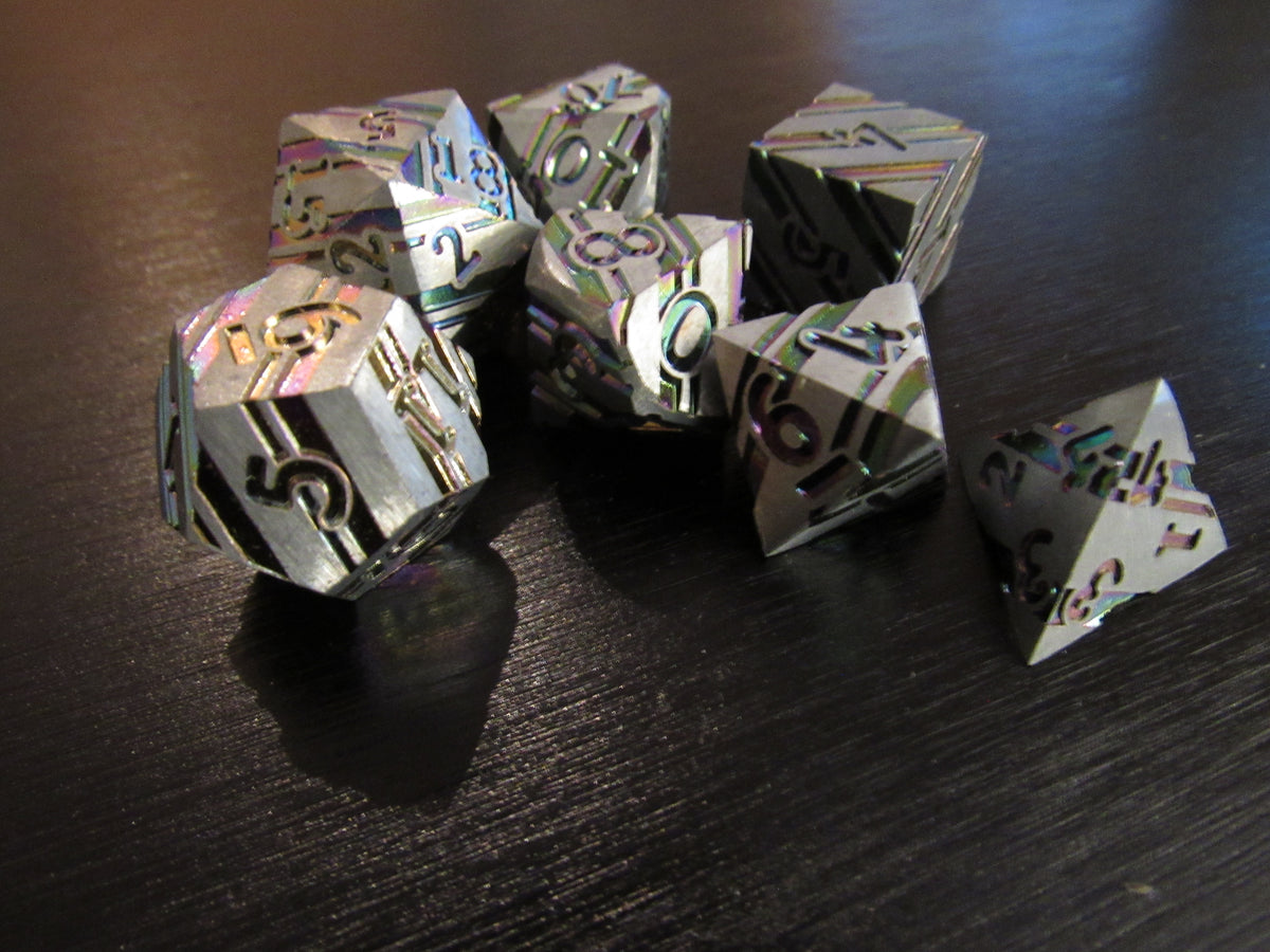Striped Metal Dice Set