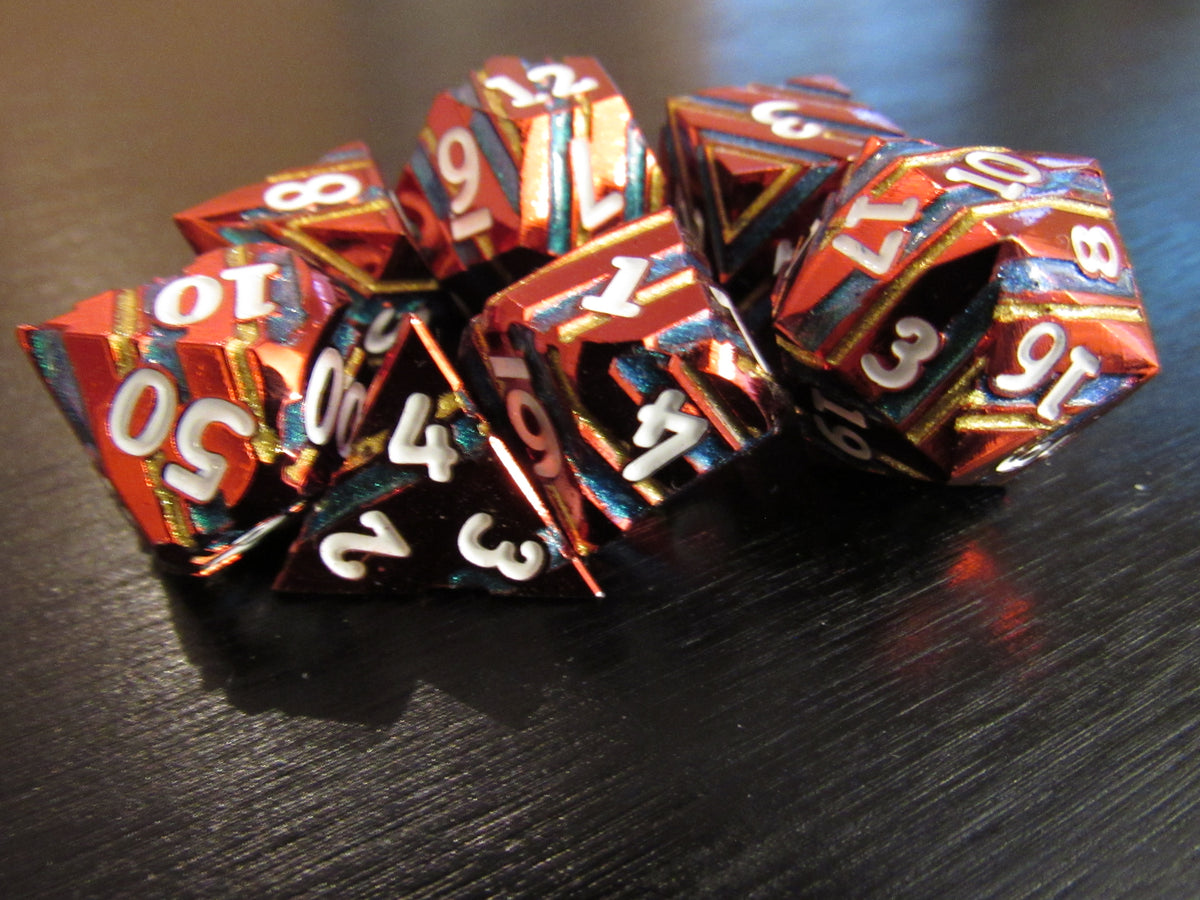 Striped Metal Dice Set