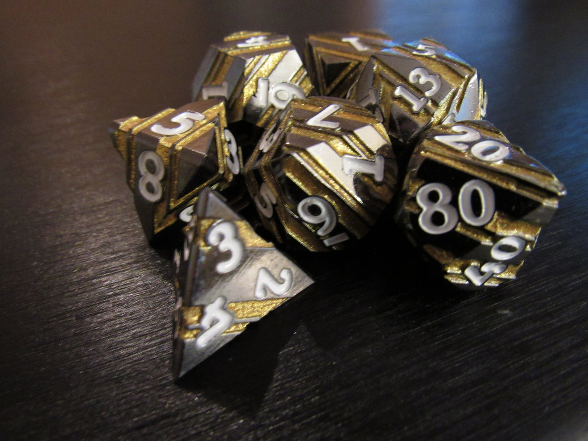 Striped Metal Dice Set
