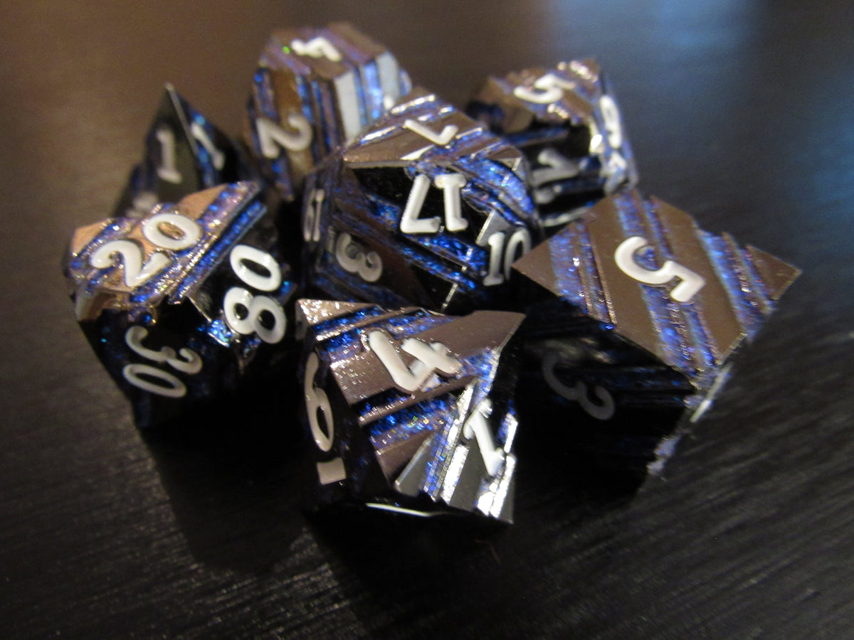 Striped Metal Dice Set