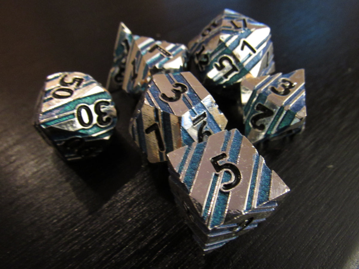 Striped Metal Dice Set