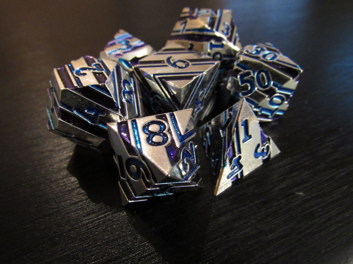 Striped Metal Dice Set