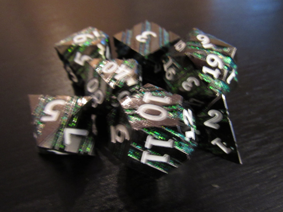 Striped Metal Dice Set