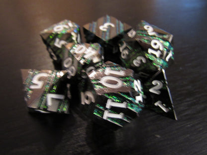 Striped Metal Dice Set