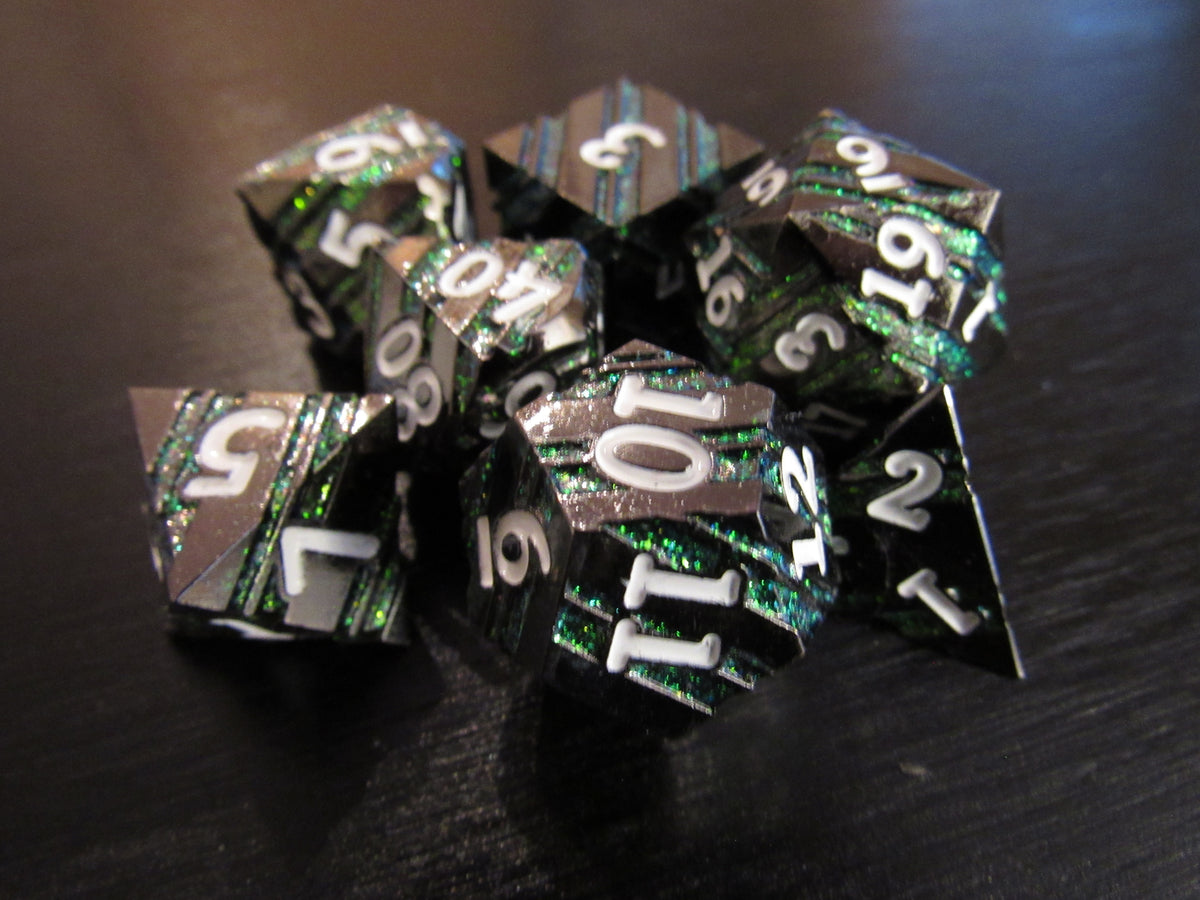 Striped Metal Dice Set