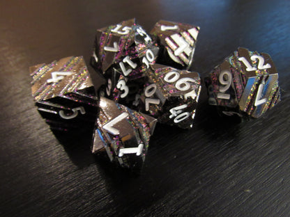 Striped Metal Dice Set