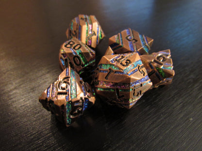Striped Metal Dice Set
