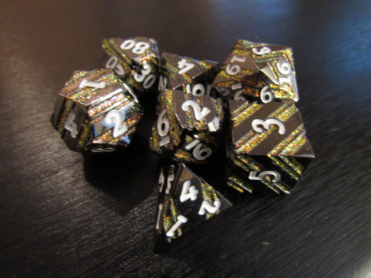 Striped Metal Dice Set