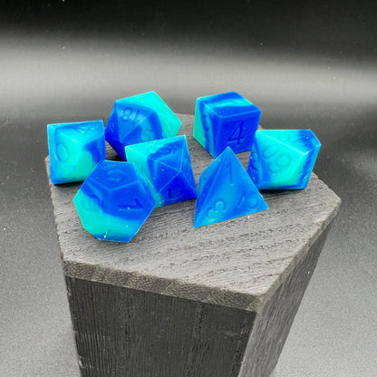Glow Blue Silicone Dice