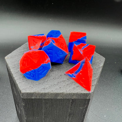 Red and Blue Silicone Dice