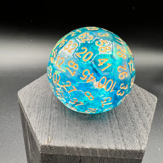 Blue with Gold Flake D100