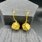 Gold D20 Earrings