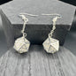 Silver D20 Earrings