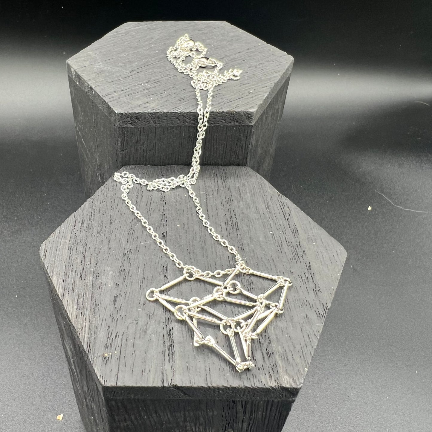 Silver D20 Holder Necklace