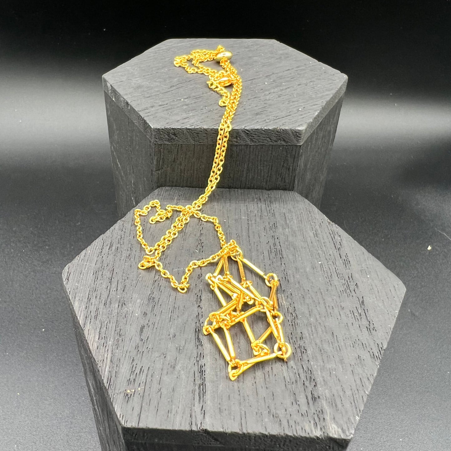 Gold D20 Holder Necklace