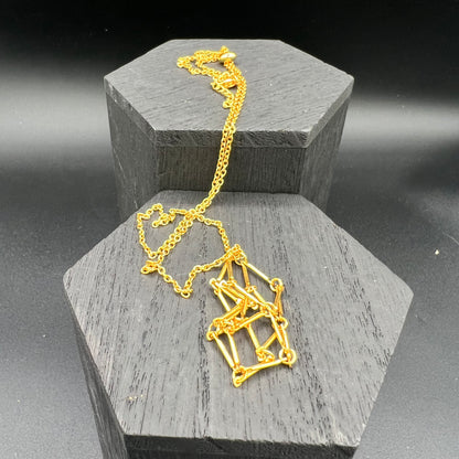 Gold D20 Holder Necklace