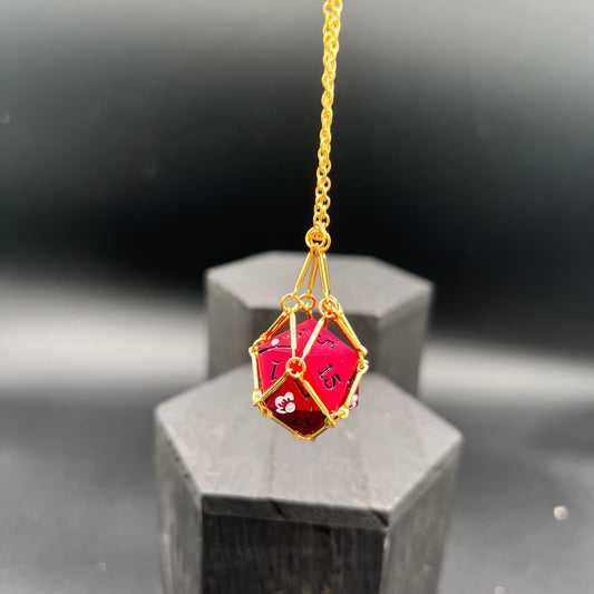 Gold D20 Holder Necklace