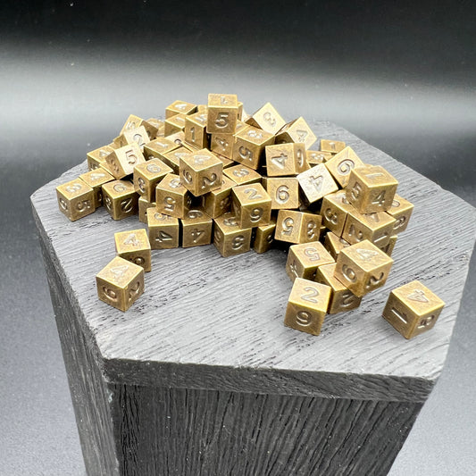 Antique Brass 100 pack of D6's