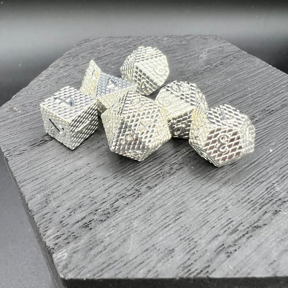 Silver Mini Dragon Scale Dice
