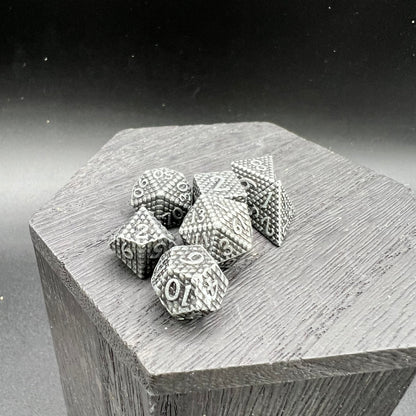 Antique Silver Mini Dragon Scale Dice