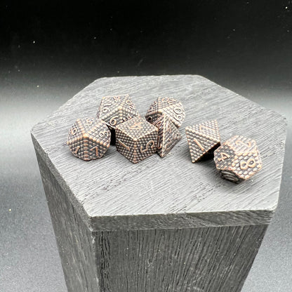 Antique Copper Mini Dragon Scale Dice