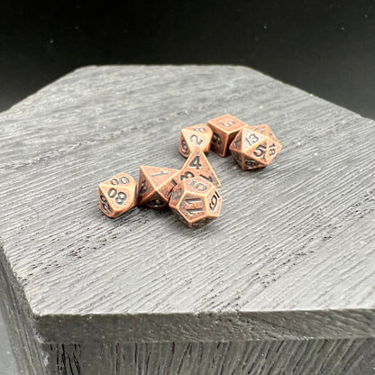 Tiny Antique Copper Dice